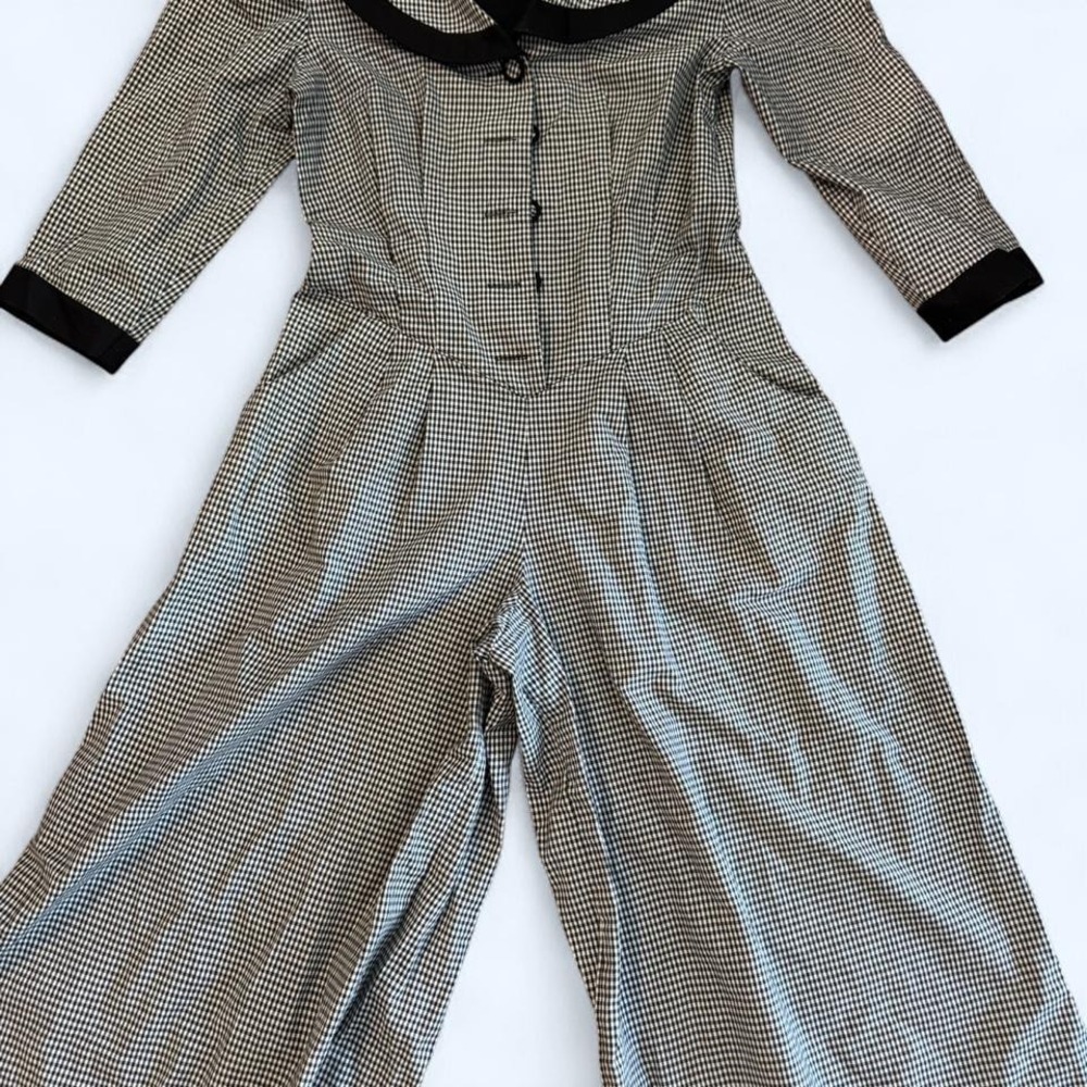 Vintage First Focus black and white gingham jumpsuit - Picture 2 of 7